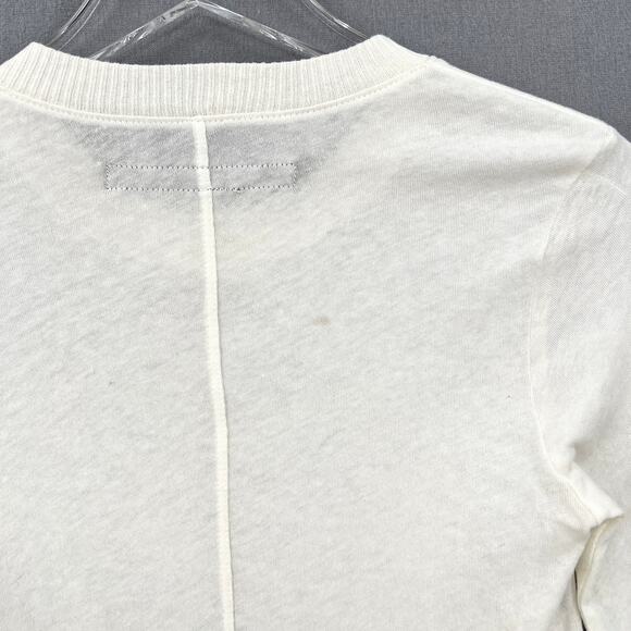 ENZA COSTA Cashmere Easy Cuffed Crew Top Womens XS Cream Long Sleeve Tee NEW - Picture 13 of 15